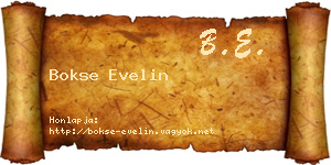 Bokse Evelin névjegykártya